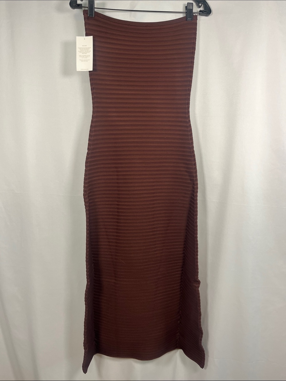 ‼️FIRM PRICE The wolf gang NWT Sunmor knitted tube midi dress chocolate sz s - Picture 7 of 8